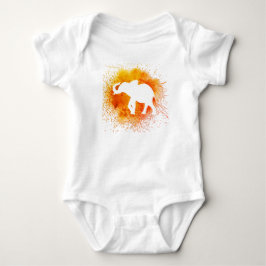 Orange Elephant Baby Strampler