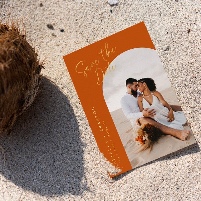 Orange Enregistrer la carte de date avec huile (Créateur téléchargé)