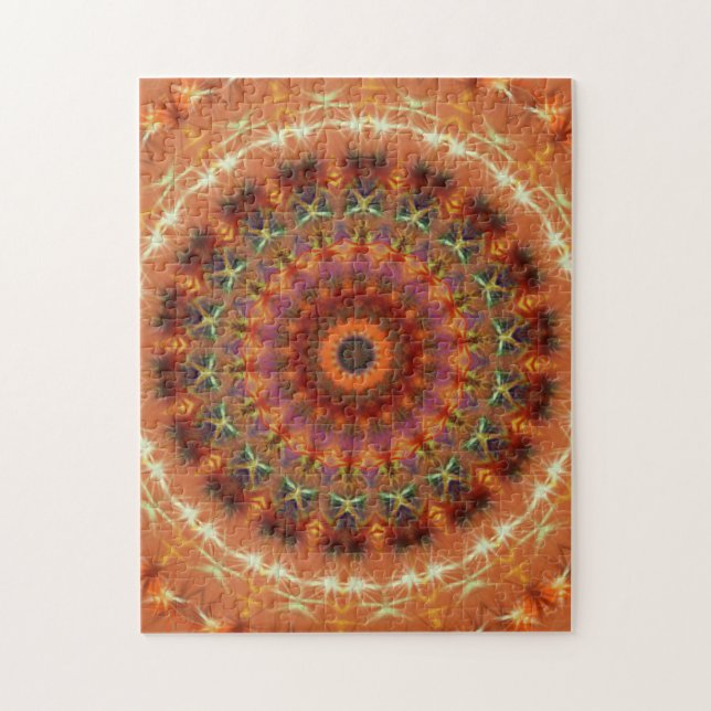Orange ErdKaleidoskop-Mandala-Puzzle (Vertikal)
