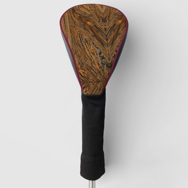 Orange erhöhte Feder oder Schmetterlingsflügel? Golf Headcover (Vorderseite)