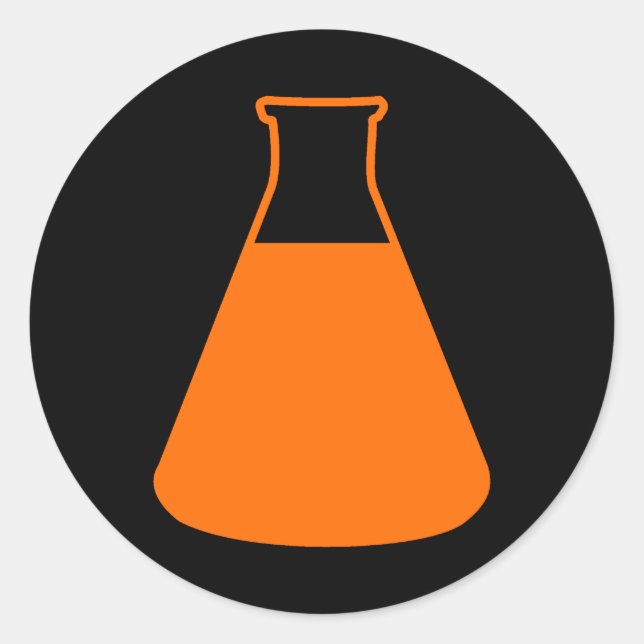 Orange Erlenmeyer Flask Sticker (Vorderseite)