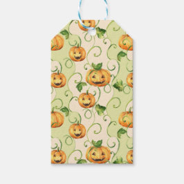 ORANGE ERNTEDANK PUMPKINS MIT GRÜNEN BLÄTTER GESCHENKANHÄNGER