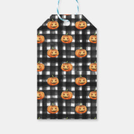 ORANGE ERNTEDANK PUMPKINS SCHWARZ-WEISS KARIERT GESCHENKANHÄNGER