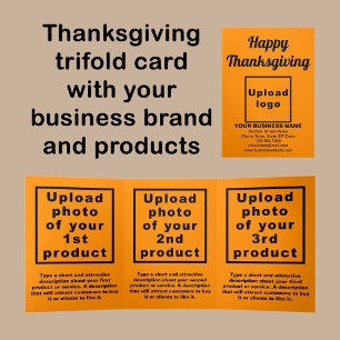 Orange Erntedank Trifold Card Dreifach Gefaltete Karte