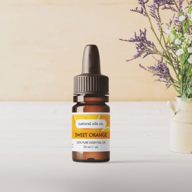 Orange Essential Oils Étiquette de la bouteille de (Créateur téléchargé)
