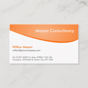 Orange et blanc incurvés, carte de visite