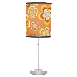 Orange et marron seventies motif floral