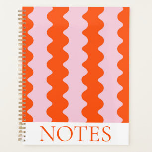 Orange et rose Wavy Stripe moderne minimaliste