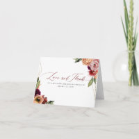 Orange et rouge Bourgogne floral Merci