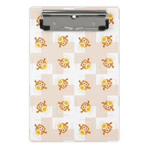 Orange Eulen-Illustrations-Muster Mini Klemmbrett