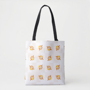 Orange Eulen-Illustrations-Muster Tasche