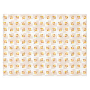 Orange Eulen-Illustrations-Muster Tischdecke