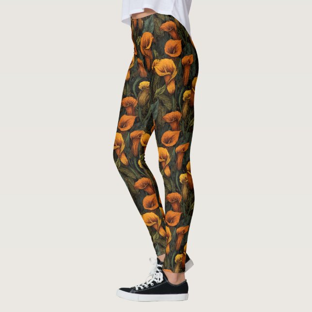 Orange Exercise Zantedeschia Absolventen Leggings (Links)