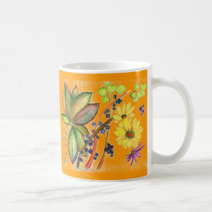 Orange extravagante Blumen-Tasse Kaffeetasse
