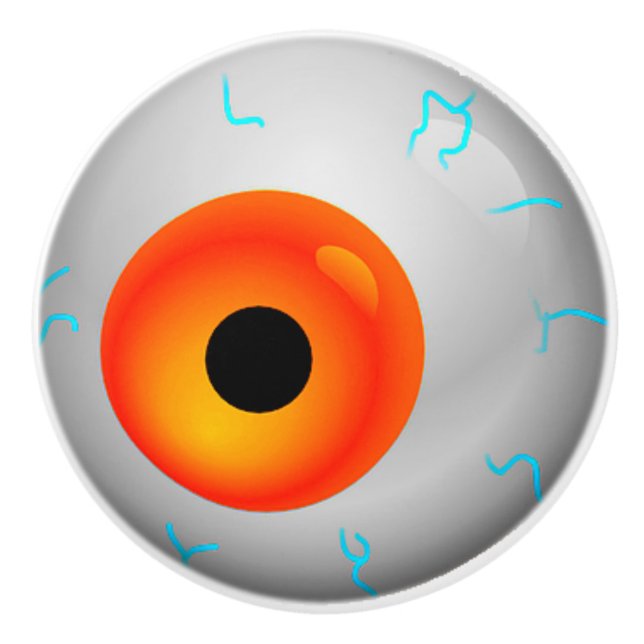 Orange Eyeball Zombie Drawer Knob Keramikknauf (Vorderseite)