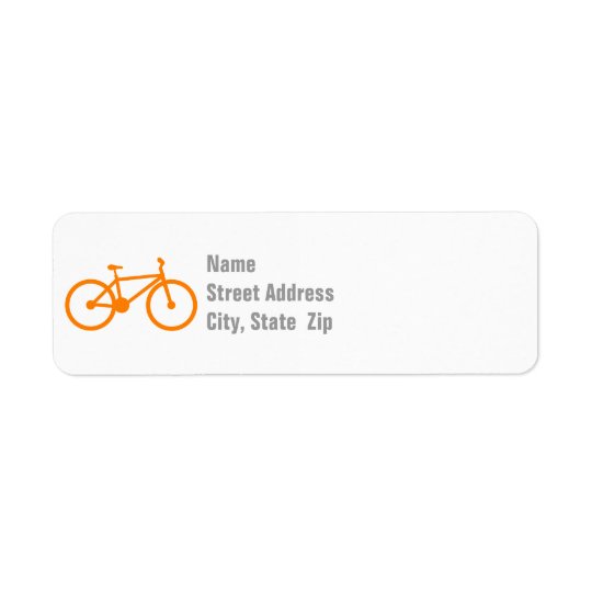 Orange Fahrrad Kleiner Adressaufkleber