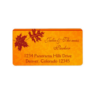 Orange Fall Maple Blätter Hochzeitadressen-Labels Adressaufkleber