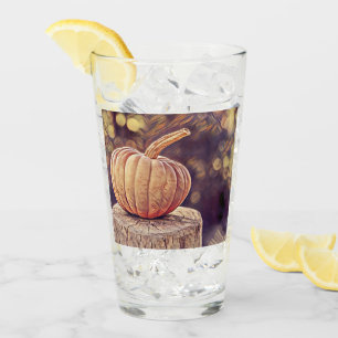 Orange Fall Pumpkin Vintage Erntedank Malerei Glas