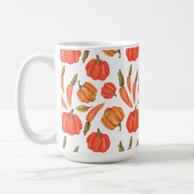 ORANGE FALL PUMPKINS & CARROTS KAFFEETASSE (Links)
