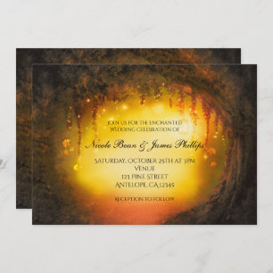 Orange Fall Rustique Enchanted Forest Invitations