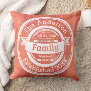 Orange Family Rules Name Year etabliert Kissen