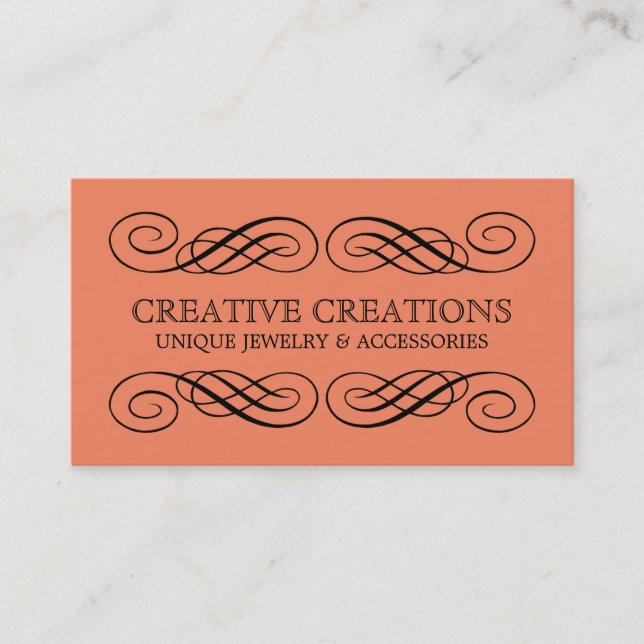 Orange Fancy Carte de visite (Devant)