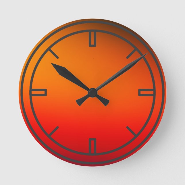 Orange fantastische Farben Wall Clock Runde Wanduhr (Vorderseite)