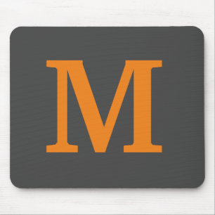Orange Farbe Anfangsbuchstabe/Monogramm Mousepad