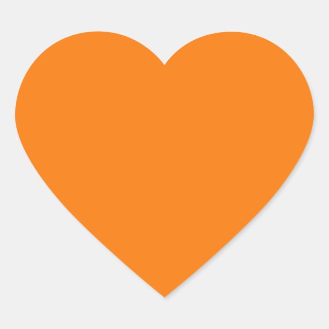 Orange Farbe Herz-Aufkleber (Vorderseite)