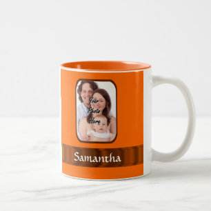 Orange Farbe personalisiert Zweifarbige Tasse