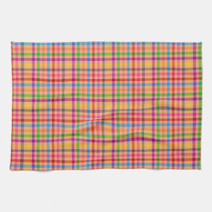 Orange Farbige Gingham Karo Muster Geschirrtuch