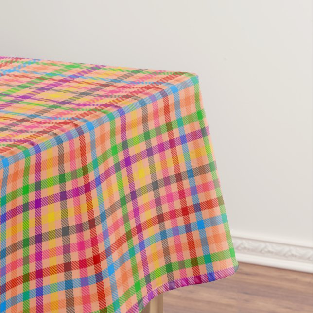 Orange Farbige Gingham Karo Muster  Tischdecke (Beispiel)