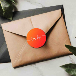 Orange-Farbverlauf - Klassischer Rundaufkleber hin Runder Aufkleber