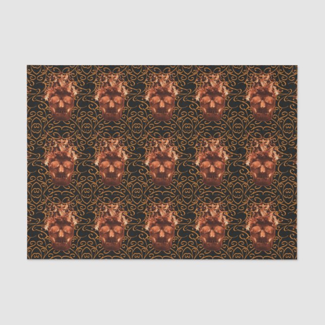 Orange Fell Schädelgewebe Seidenpapier (Vorderseite)