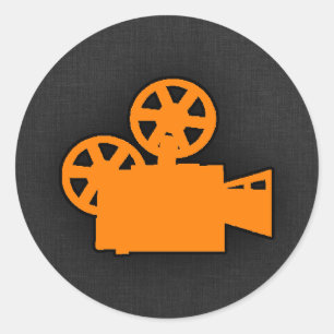Orange-Filmkamera Runder Aufkleber