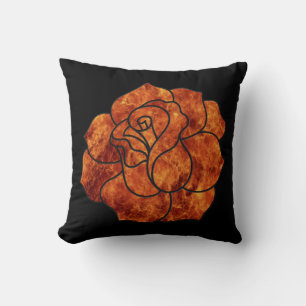 Orange Fire Rose Reversible Kissen
