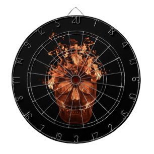 Orange Fire Skull Dart Board Dartscheibe
