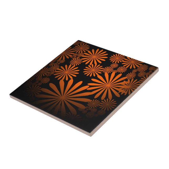 Orange Fireworks Fliese (Seite)