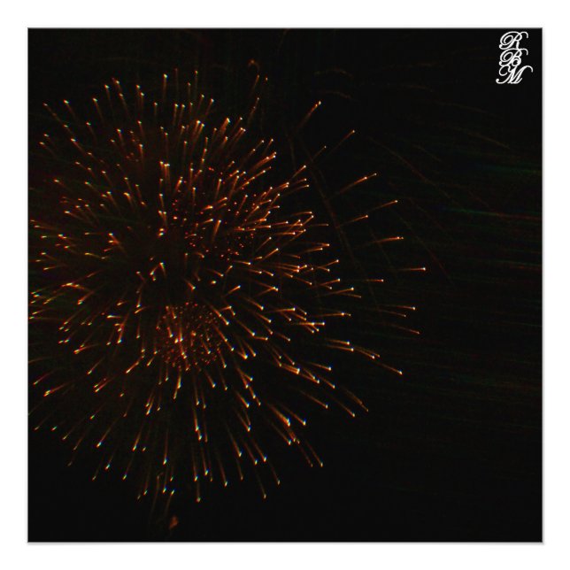 Orange Fireworks Fotodruck (Vorne)