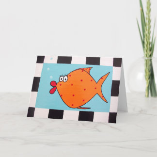 Orange Fisch-Anmerkungs-Karte Karte