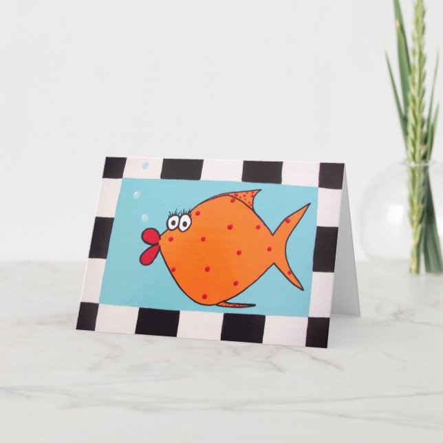Orange Fisch-Anmerkungs-Karte Karte (Vorderseite)