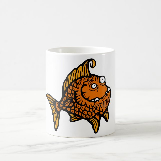 Orange Fische Kaffeetasse (Mittel)