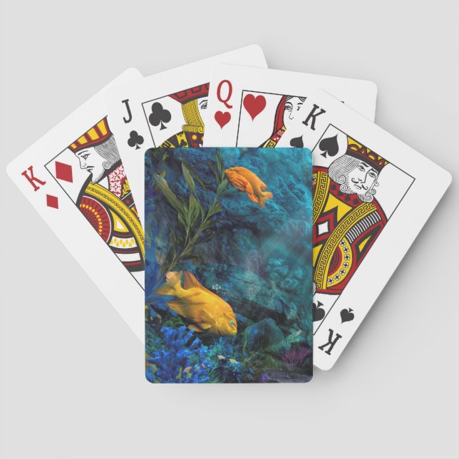 ORANGE FISH BLAUE OCEAN SPIELKARTEN (Rückseite)