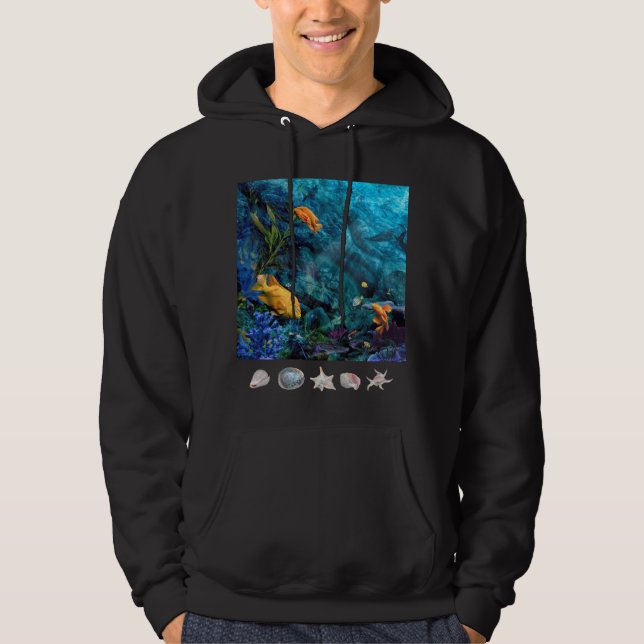 ORANGE FISH BLUE OCEAN HOODIE (Vorderseite)