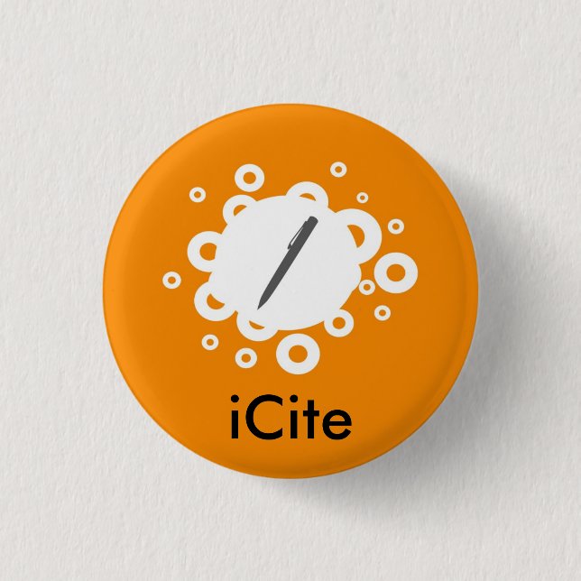 Orange Fizz iCite kleiner Knopf Button (Vorderseite)
