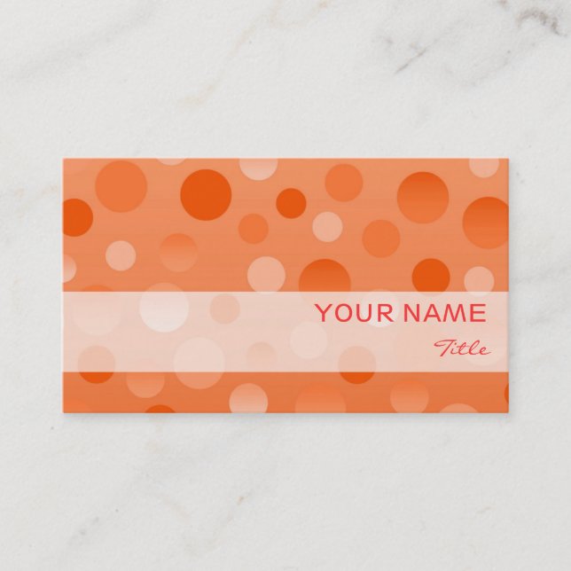Orange Fizz Visitenkartenvorlage Visitenkarte (Vorderseite)