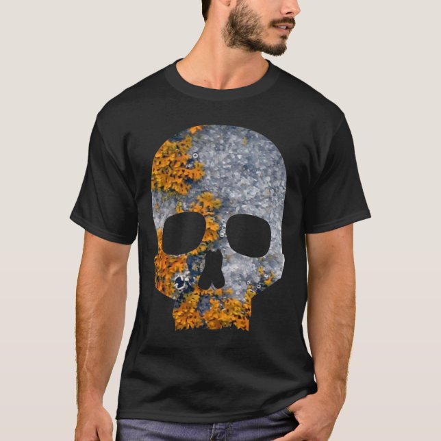 orange Flechtengranitschädel T-Shirt (Vorderseite)