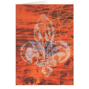 Orange Fleur-de-lis Mixed Media 2