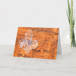 Orange Fleur-de-lis Mixed Media Vielen Dank Dankeskarte