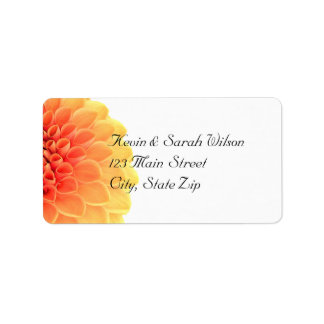 Orange Floral Address Labels Adressaufkleber